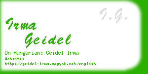 irma geidel business card